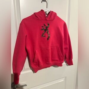 ❤️4 for $25❤️‎ Pink browning hoodie size medium